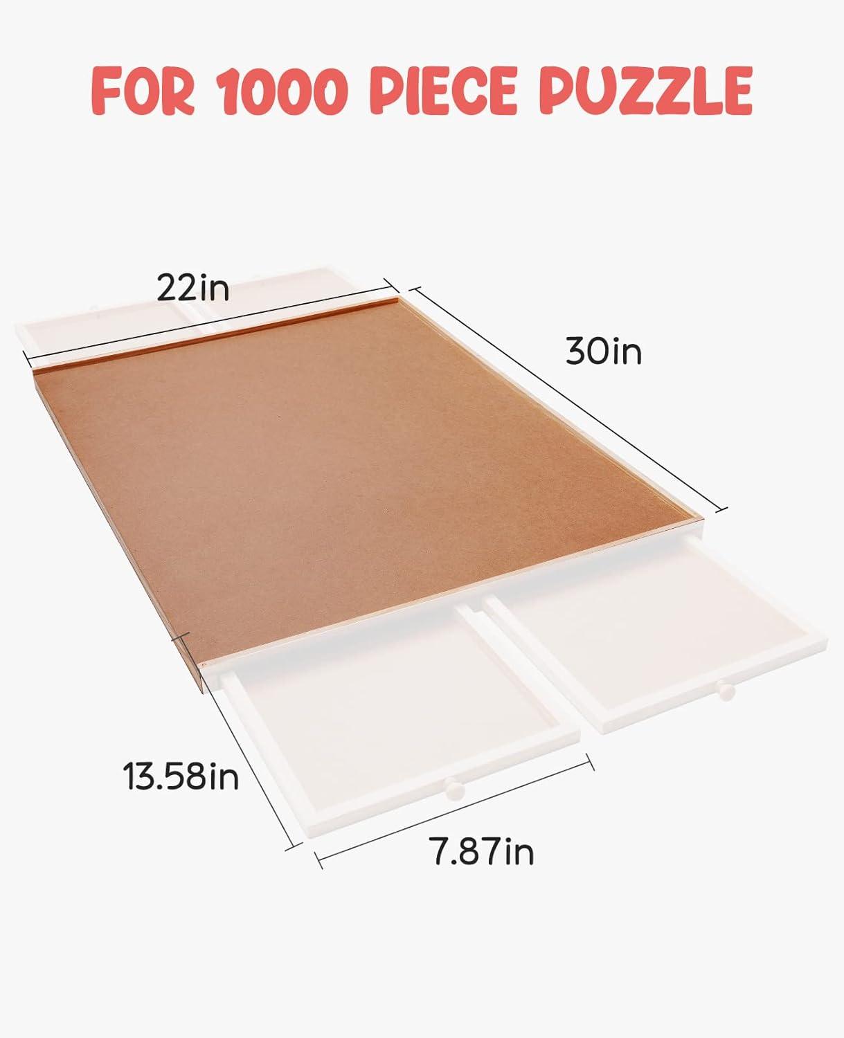 Gamenote Wooden Jigsaw Puzzle Table with Drawers & Cover Mat, 23″ X 31″ Portable Puzzle Board for 1000 Pieces Puzzle for Adults and Kids