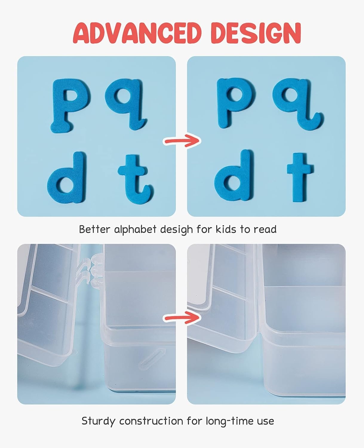 Gamenote Classroom Magnetic Letters Kit 238 Pcs with Double-Side Magnet Board – Foam Alphabet Letters for Kids Spelling and Learning 10 Pack