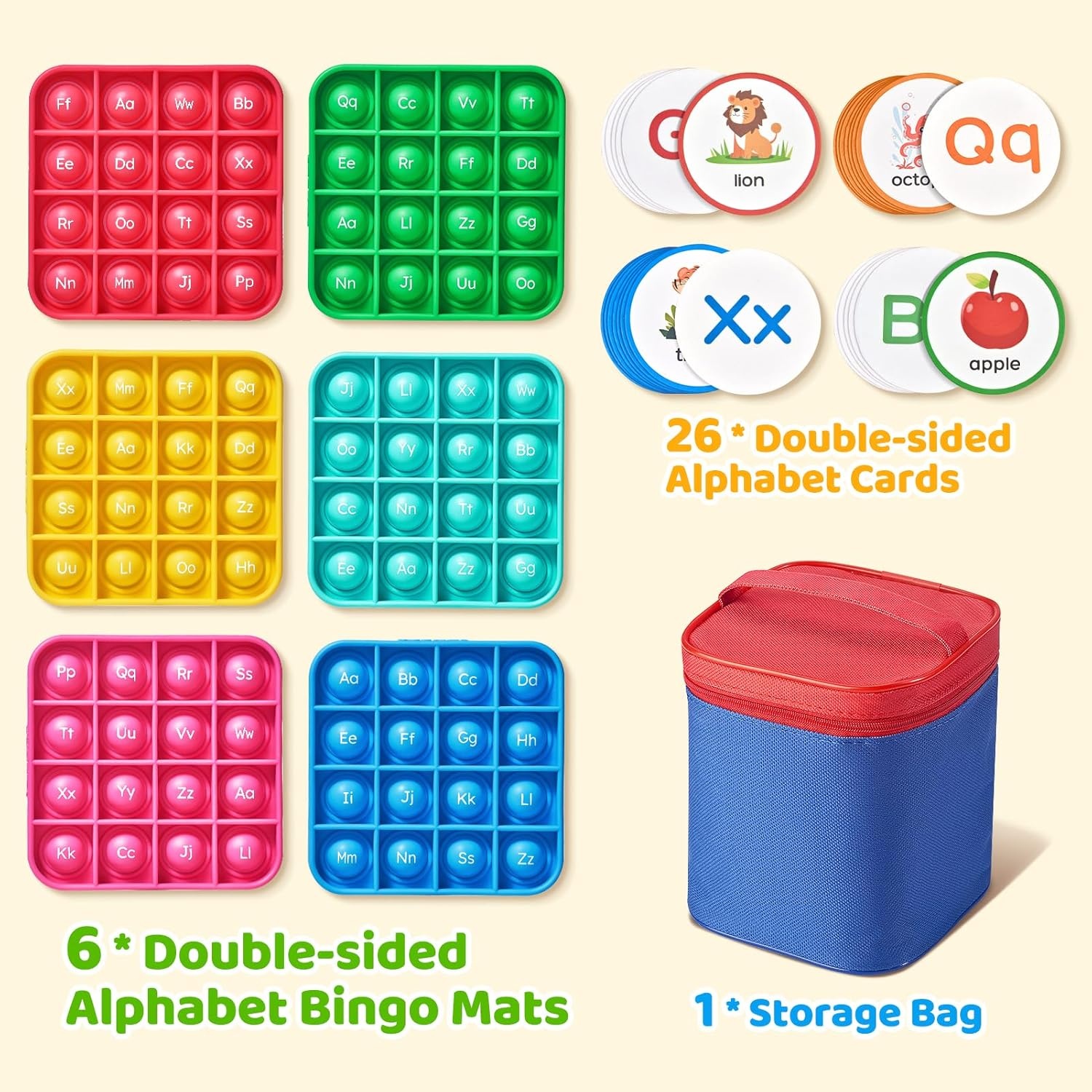 Word Building Desktop Pocket Chart Tent Flash Cards Kit+ Alphabet Bingo Game, CVC Words Phonics Games Blending Board for Kindergarten Reading and Spelling