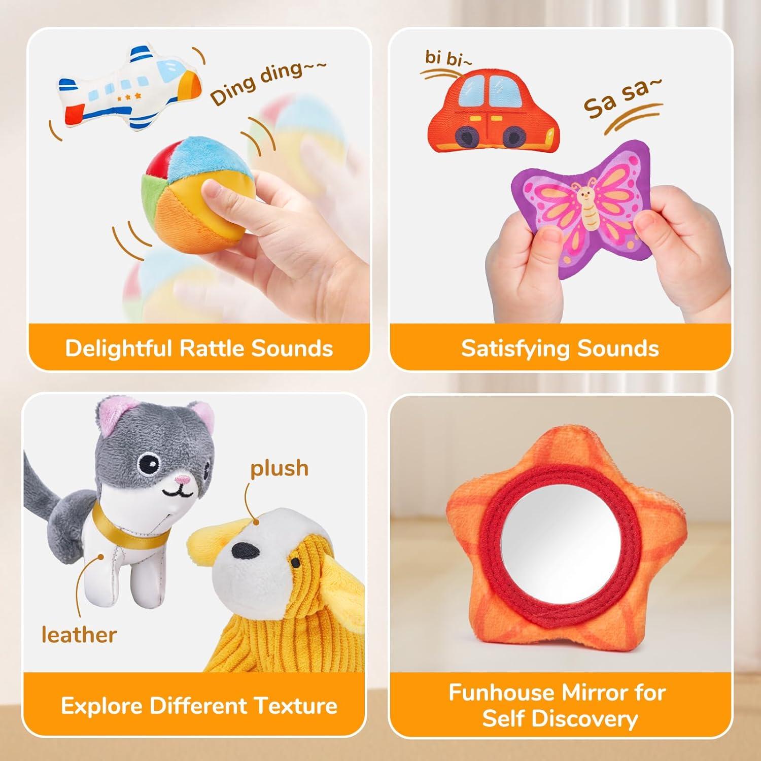 Gamenote Classroom Magnetic Alphabet Letters Kit+JoyCat Baby Toys 0-6 Months – My First Mystery Soft Baby Box Toy – Montessori Toys for Babies, Baby Sensory Toys for 6-12 Months