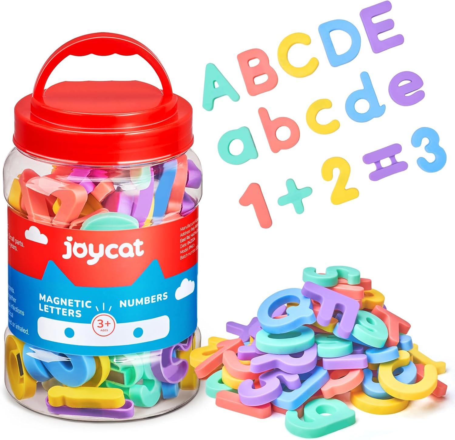 GAMENOTE Magnetic Number Tracing Board + JoyCat Magnetic Letters and Numbers, ABC 123 Alphabet Fridge Magnets for Toddlers & Kids