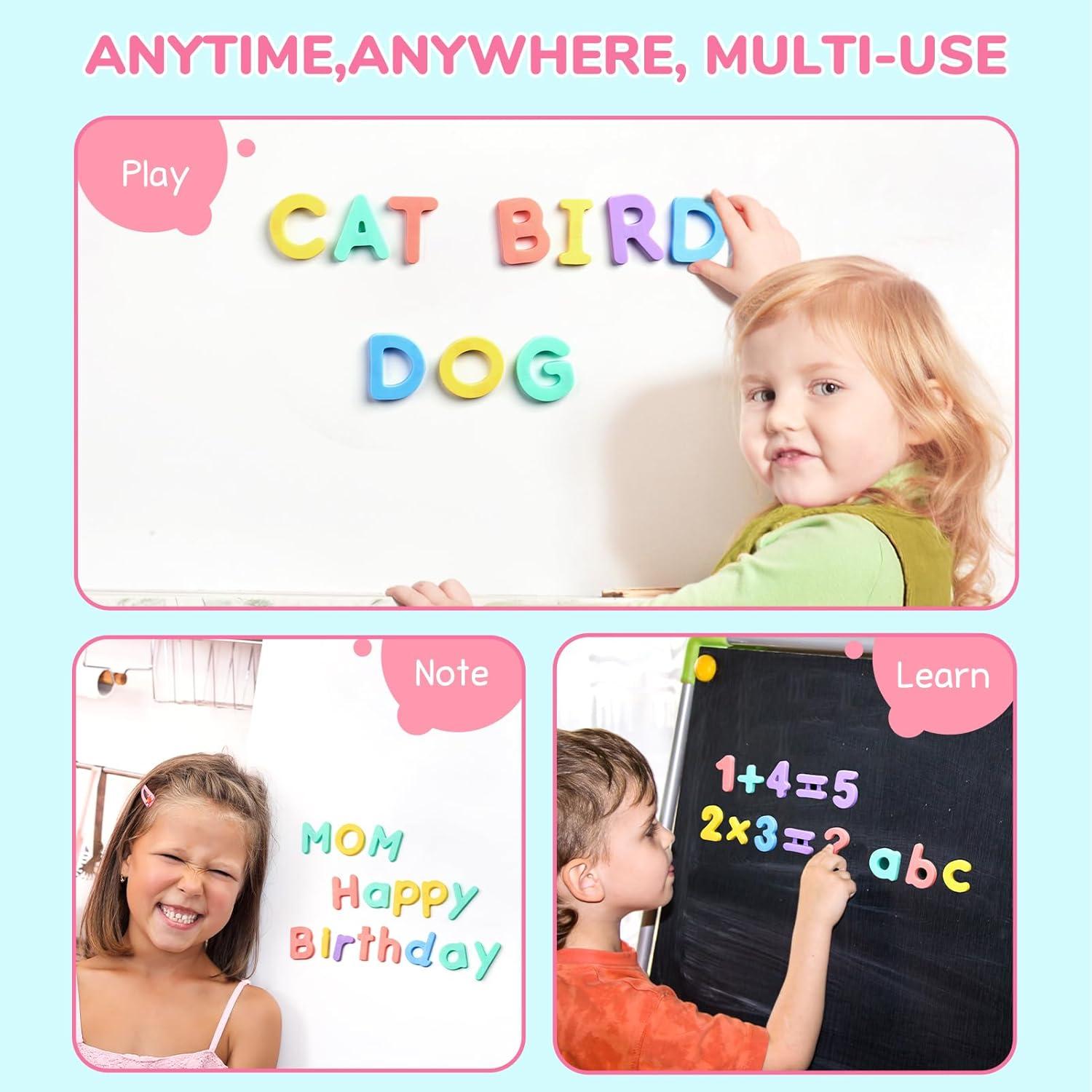 GAMENOTE Double Sided Magnetic Letter Board + JoyCat Magnetic Letters and Numbers, ABC 123 Alphabet Fridge Magnets for Toddlers & Kids