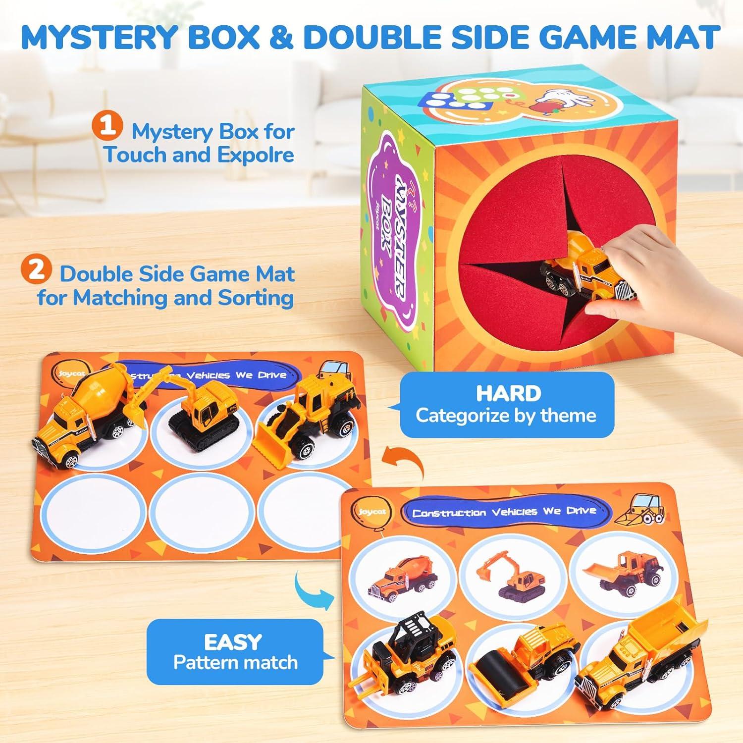 Gamenote Classroom Magnetic Alphabet Letters Kit+JoyCat Sorting Toys with Mystery Play Box for Toddlers 3-5, Dinosaurs, Animals, Fruit, Vehicles, Balls, Food, Tools, Marine Life Learning Play Set