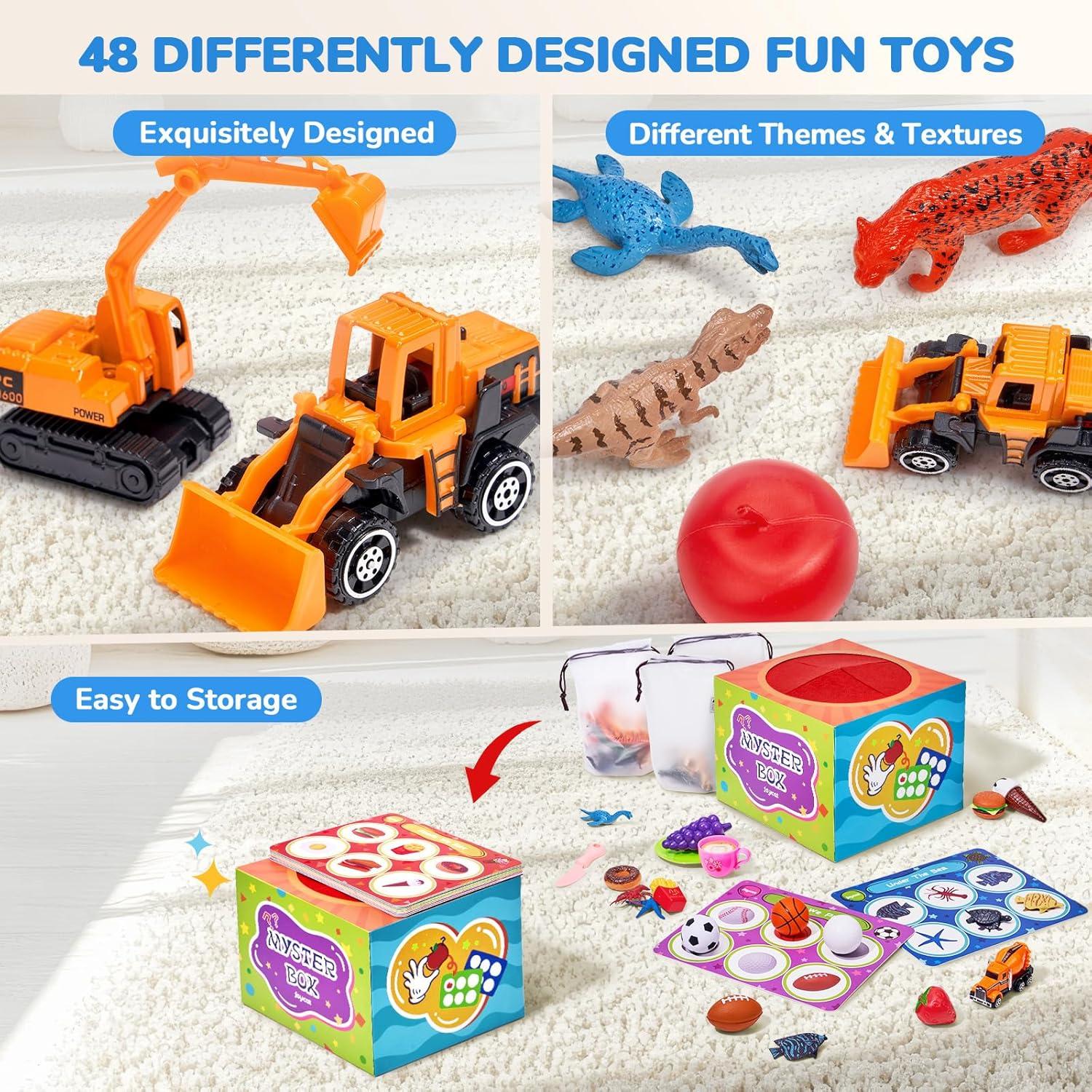 Gamenote Classroom Magnetic Alphabet Letters Kit+JoyCat Sorting Toys with Mystery Play Box for Toddlers 3-5, Dinosaurs, Animals, Fruit, Vehicles, Balls, Food, Tools, Marine Life Learning Play Set