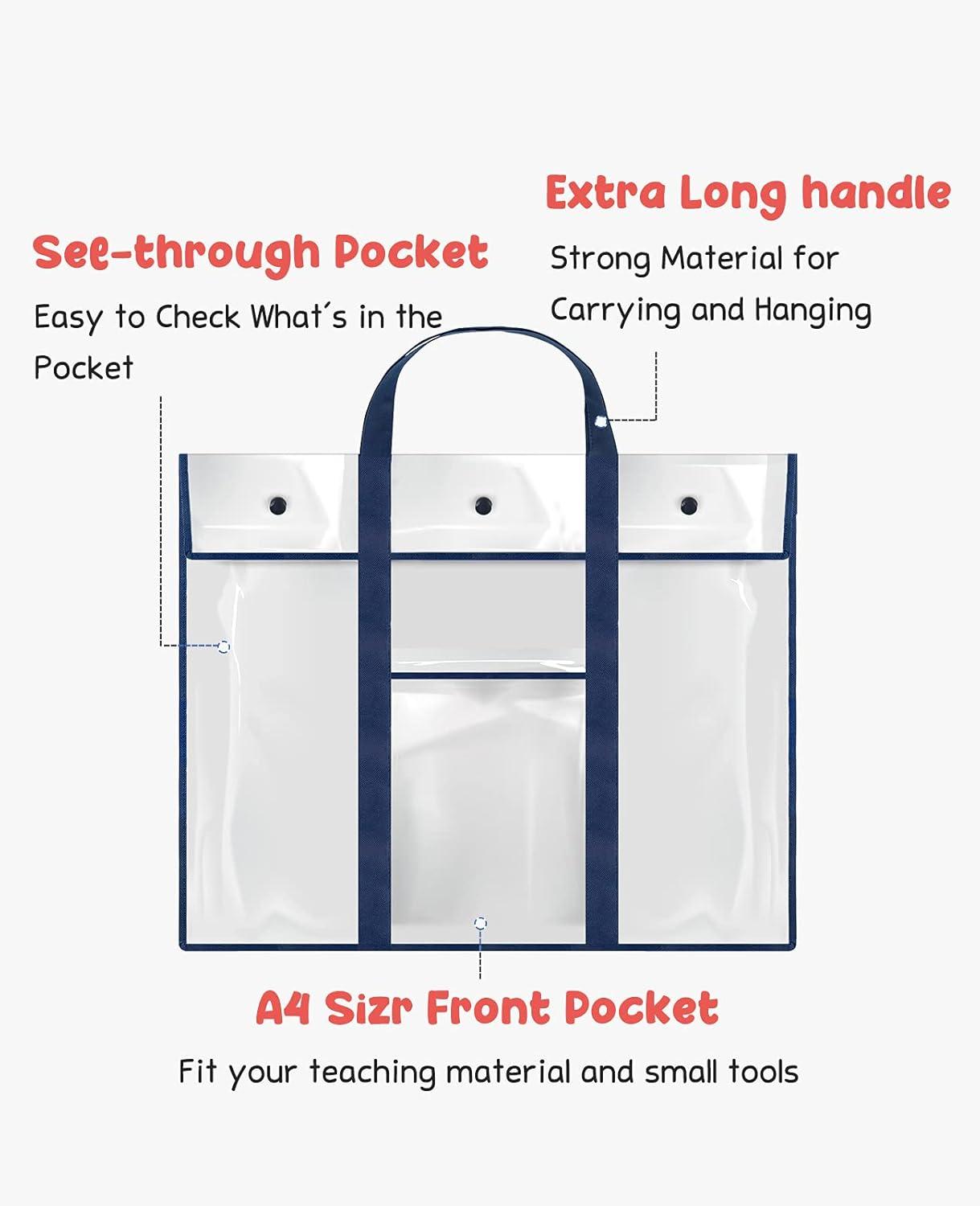 GAMENOTE 2 Pack Large Poster Storage Bag (31.5″×25.5″) & Dry Erase Pockets 30 Pack with Rings