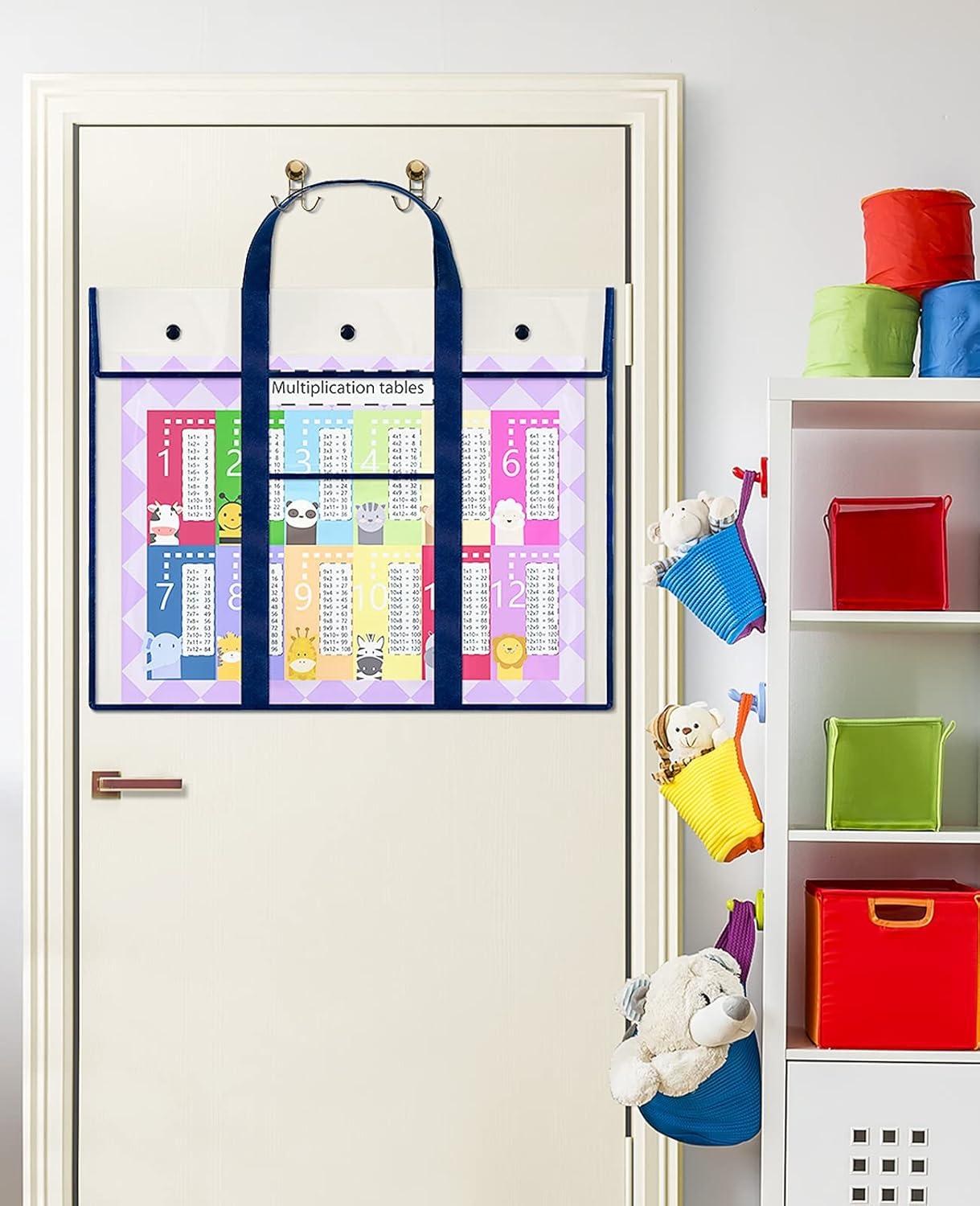 GAMENOTE 2 Pack Large Poster Storage Bag (31.5″×25.5″) & Dry Erase Pockets 30 Pack with Rings