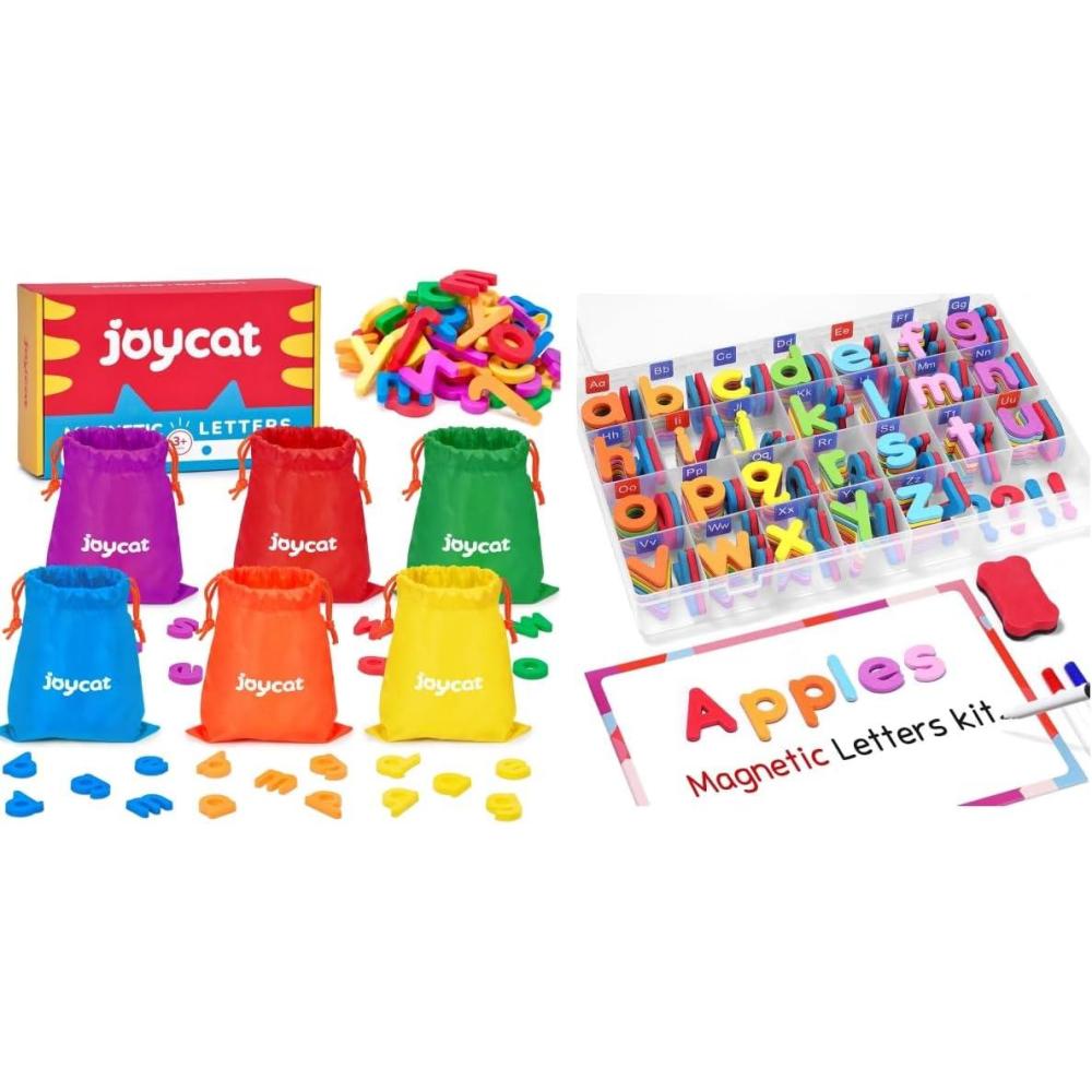 Gamenote Classroom Magnetic Alphabet Letters Kit 238 Pcs with Double + JoyCat Magnetic Letters, 312 Pieces Lowercase Alphabet Fridge Magnets