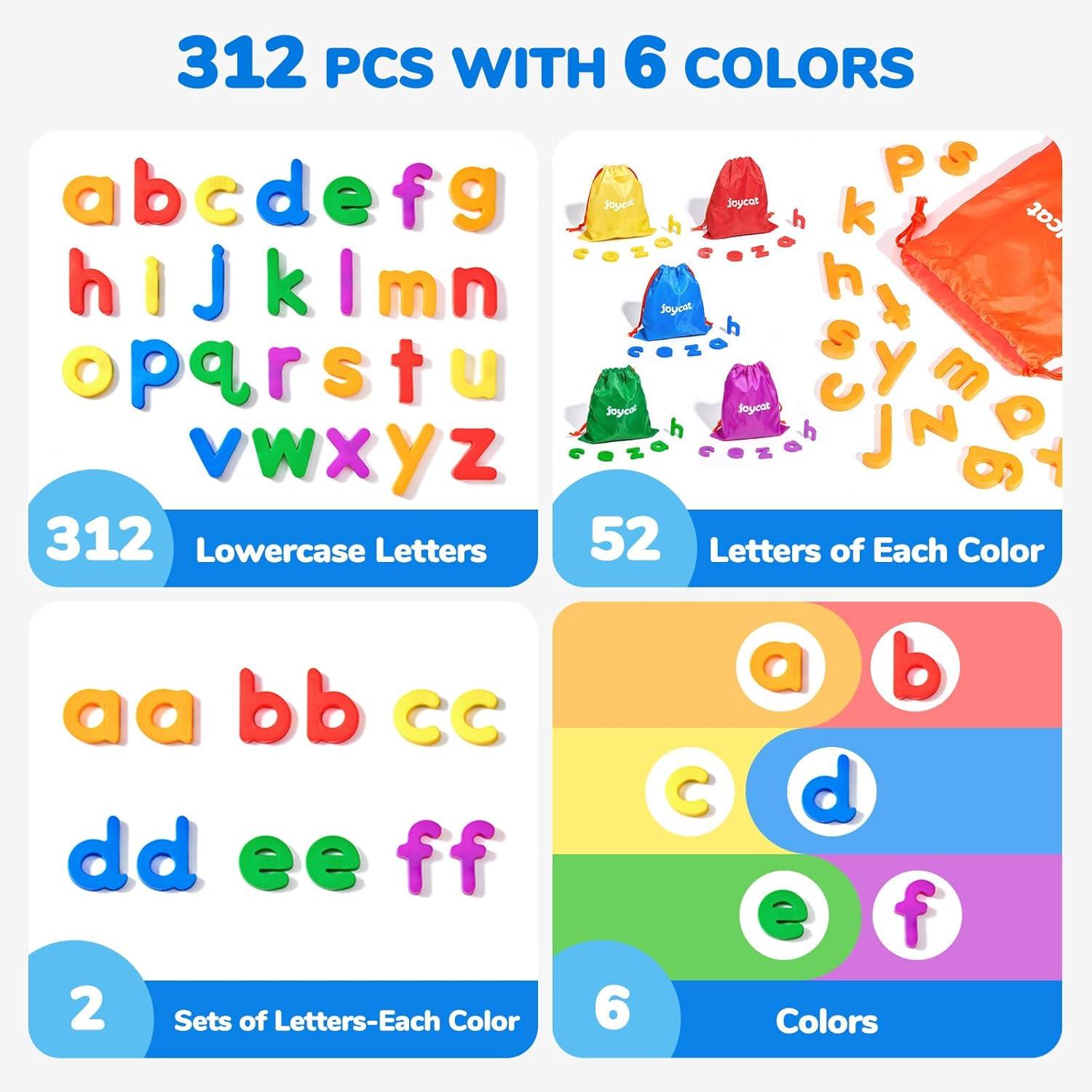 Gamenote Classroom Magnetic Alphabet Letters Kit 238 Pcs with Double + JoyCat Magnetic Letters, 312 Pieces Lowercase Alphabet Fridge Magnets