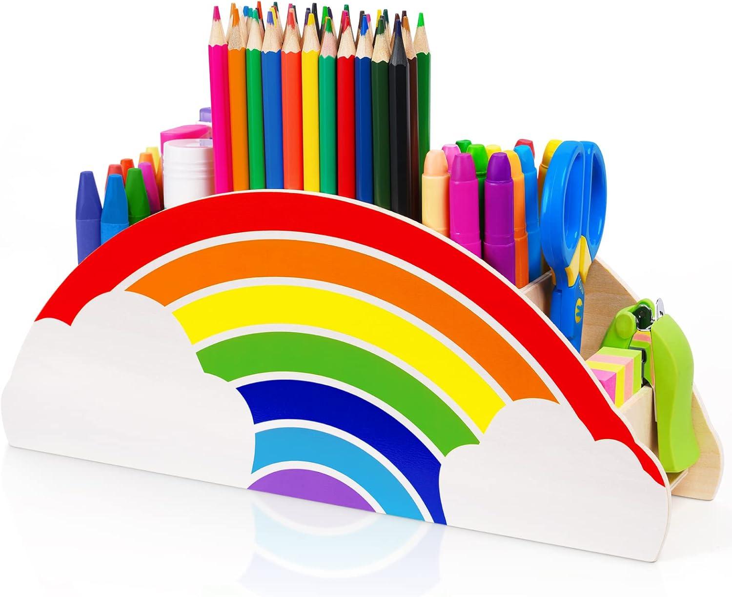 Gamenote 6 Pack Magnetic Small White Board Set & Wooden Pen Holder & Pencil Holders