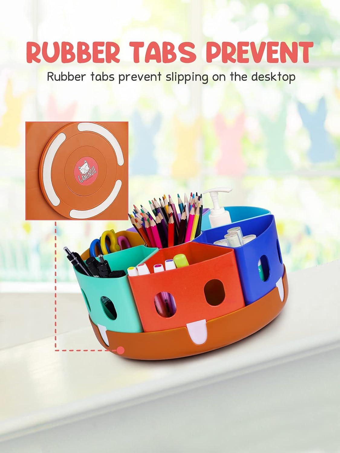 GAMENOTE Rotating Art Supplies Organizer & Dry Erase Pockets 30 Pack with Rings