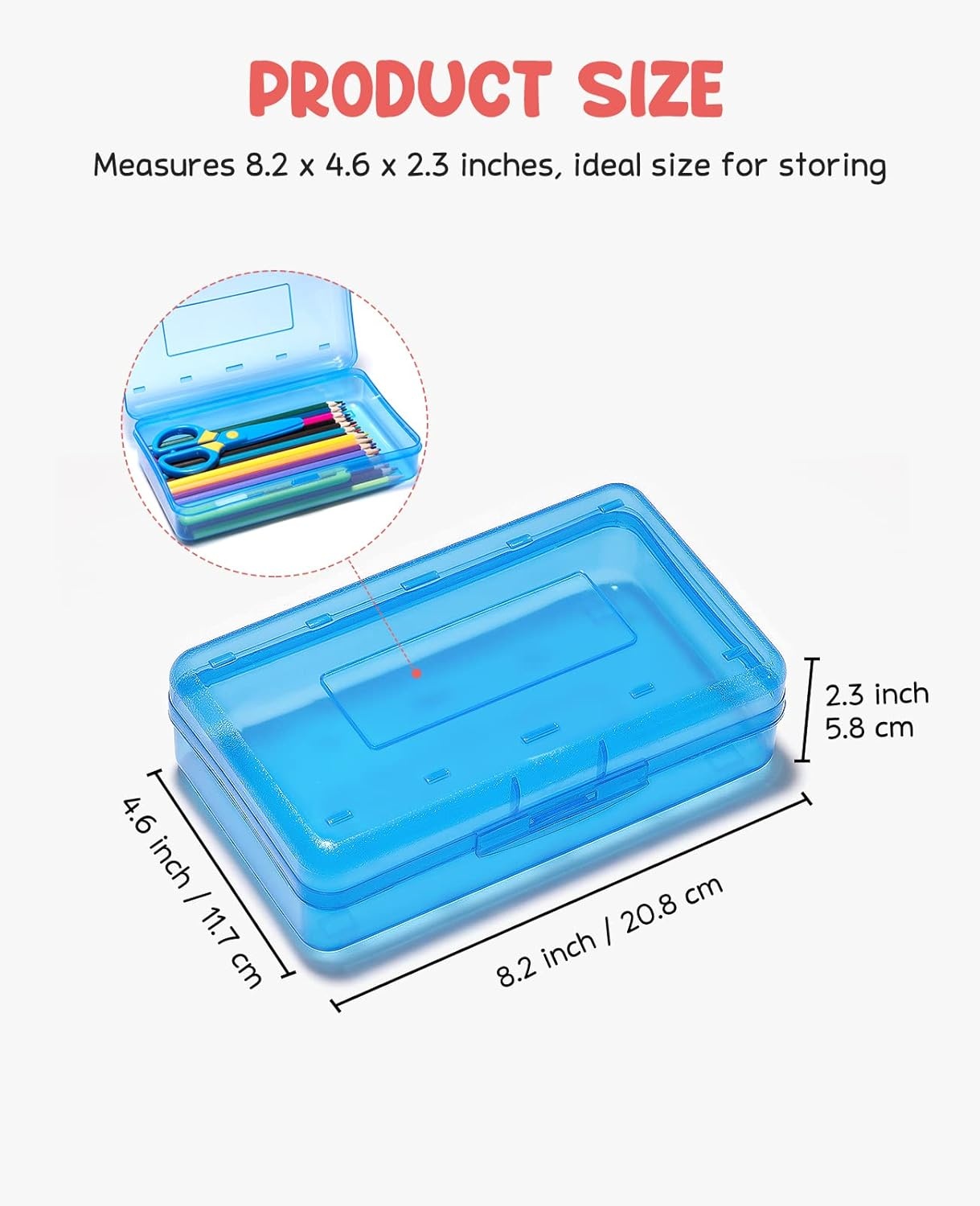 GAMENOTE Assorted Colors Plastic Pencil Case Box 6pcs Rotating Art Supply Organizer Office School Supplies for Kids Desk Organizers