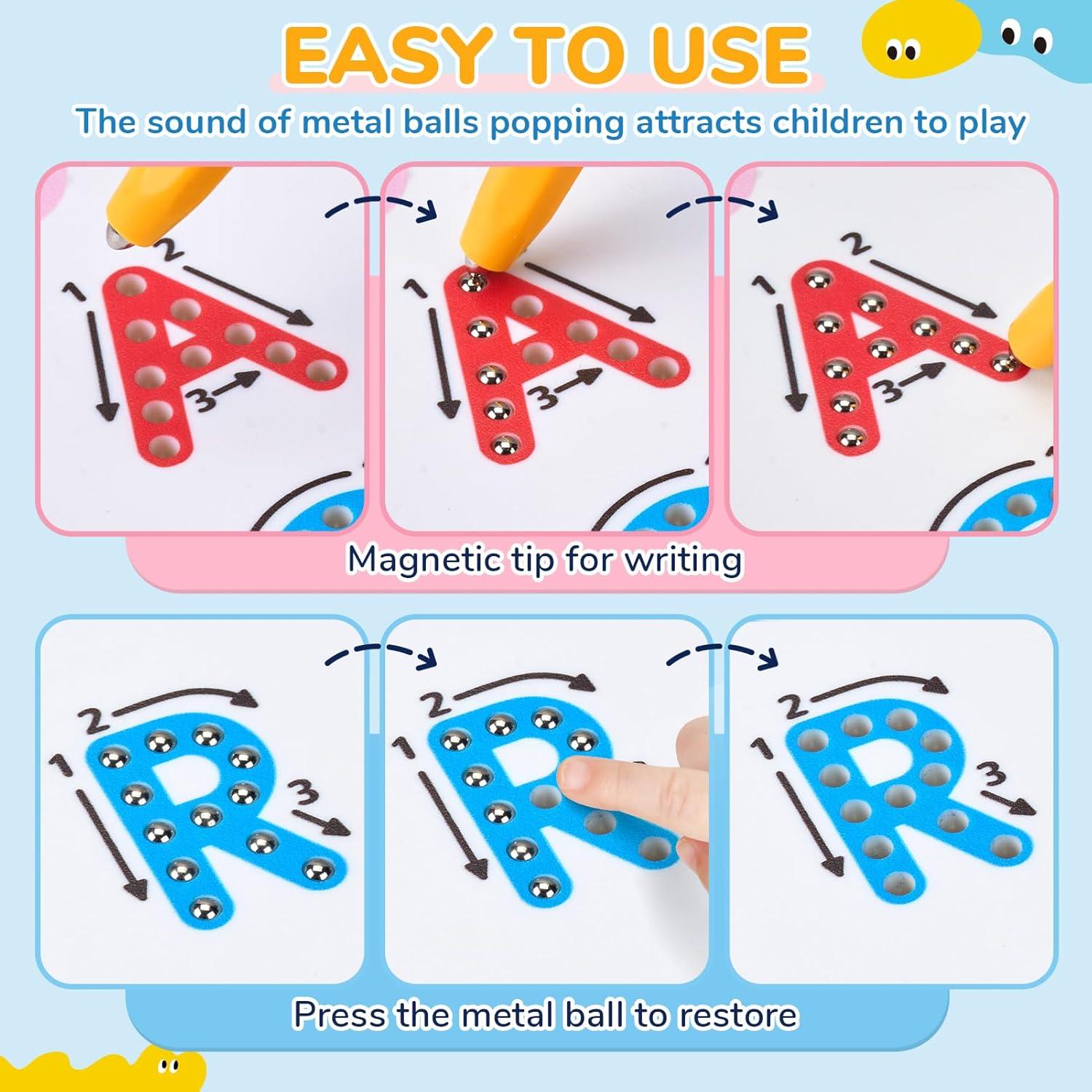 Gamenote Classroom Magnetic Alphabet Letters Kit 238 Pcs with Double – Side Magnet Board + JoyCat Magnetic Letter Tracing Board