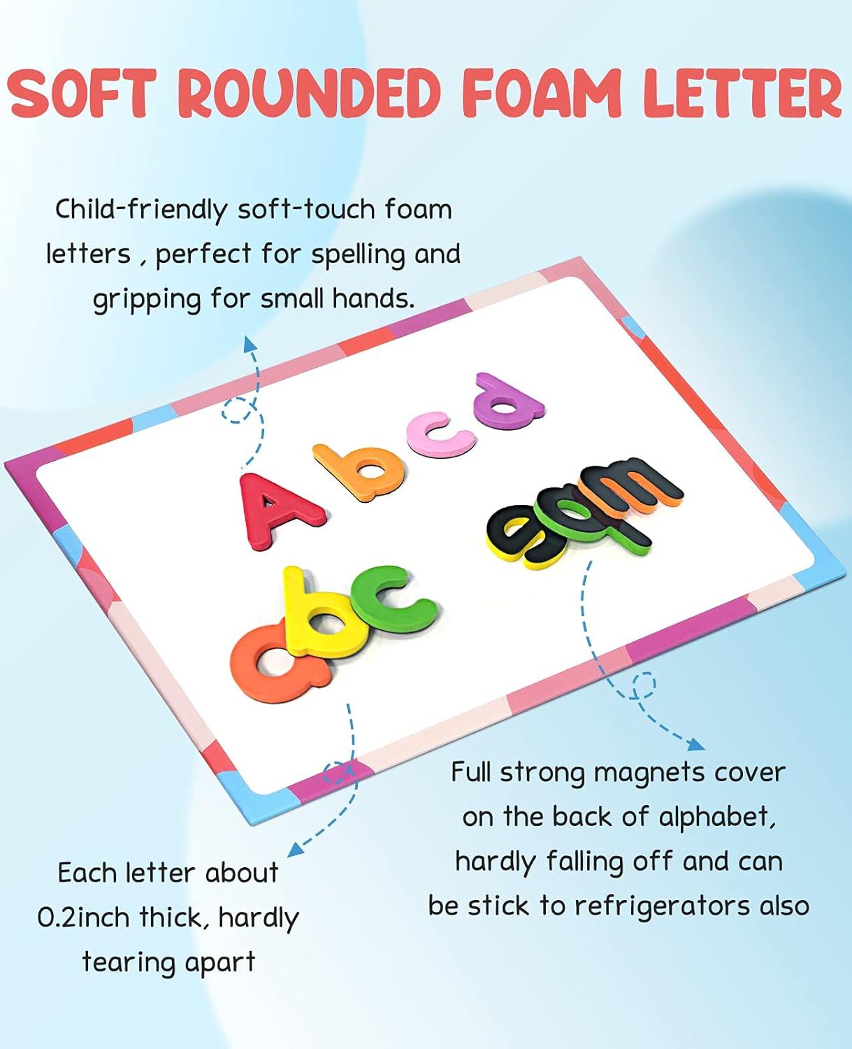 Gamenote Classroom Magnetic Alphabet Letters Kit 238 Pcs & Dry Erase Pockets 30 Pack with Rings