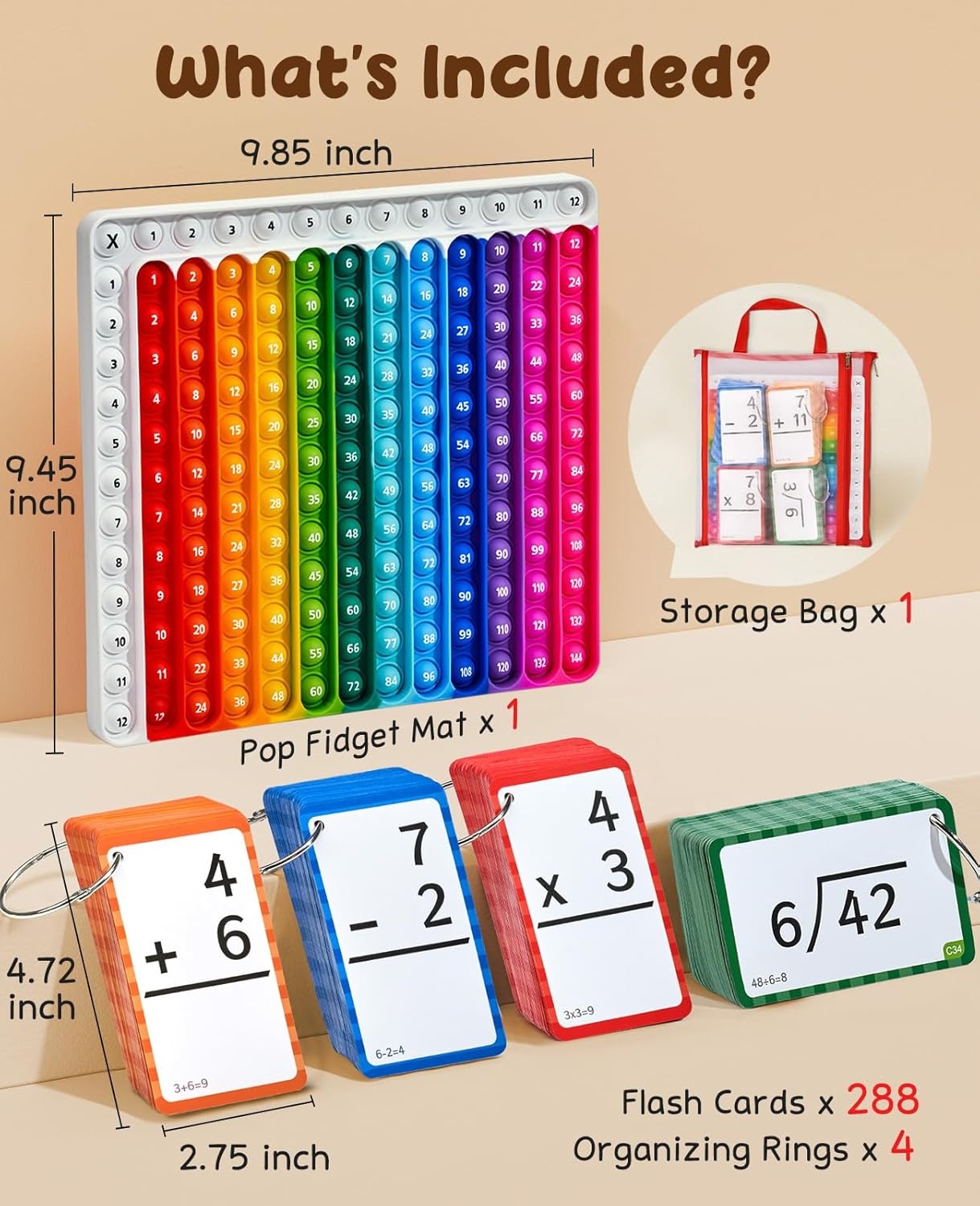 Word Building Desktop Pocket Chart Tent Flash Cards Kit+ Math Flash Cards and Chart, CVC Words Phonics Games Blending Board for Kindergarten Reading and Spelling
