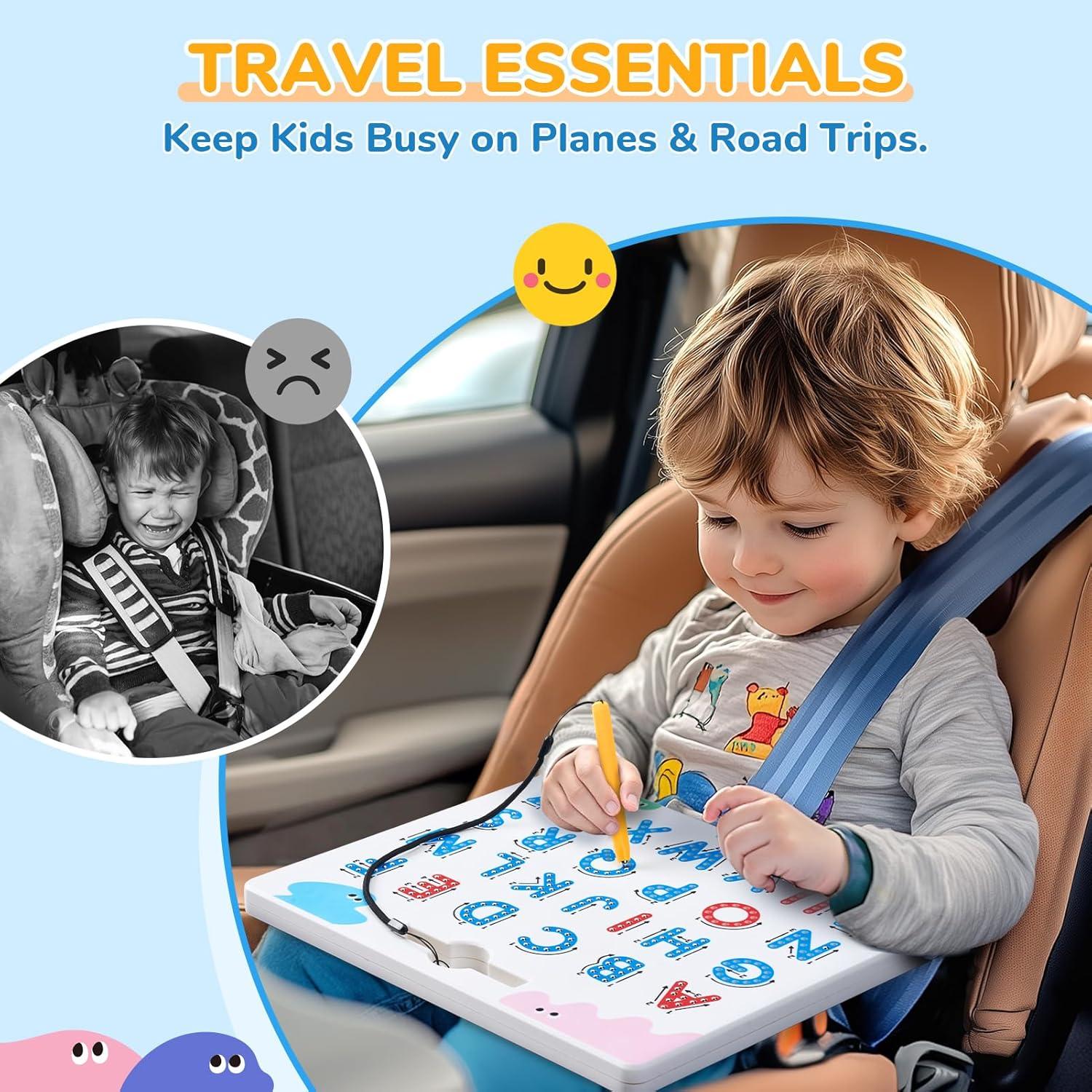 Gamenote Classroom Magnetic Alphabet Letters Kit 178Pcs with Double Side Magnet Board + JoyCat Magnetic Letter Tracing Board, 2-in-1 Double-Sided ABC Magnets for Kids Ages 3-5, Uppercase & Lowercase L