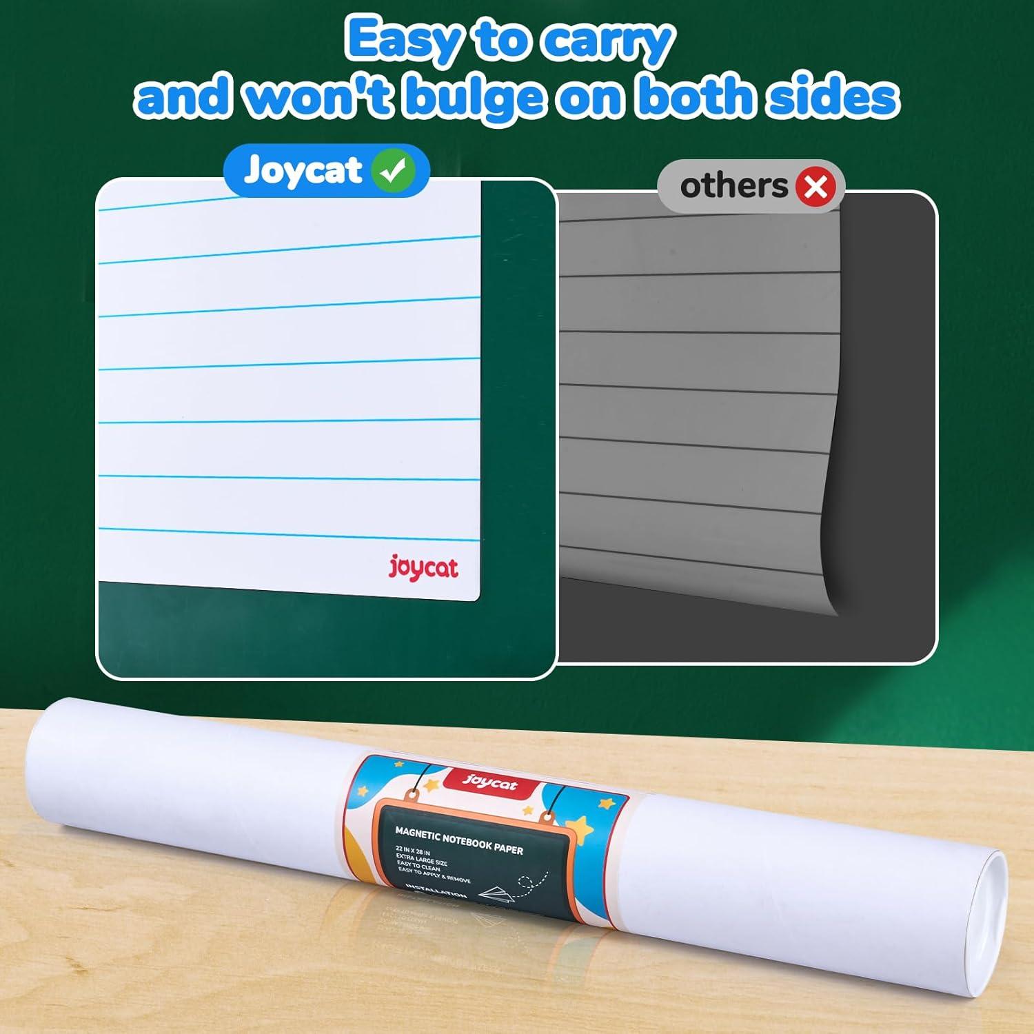 GAMENOTE Dry Erase Pockets 30 Pack with Rings & Giant Magnetic Dry Erase Notebook Paper