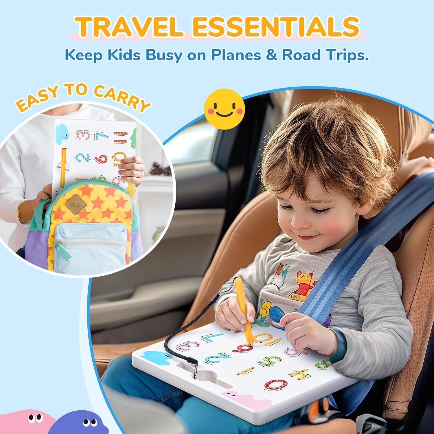 GAMENOTE Magnetic Number Tracing Board + JoyCat Double-Sided Magnetic Number Tracing Board – 2-in-1 Numbers 1-20 Writing Toys for Toddlers & Kids, Preschool Math Manipulatives, Kindergarten Educationa