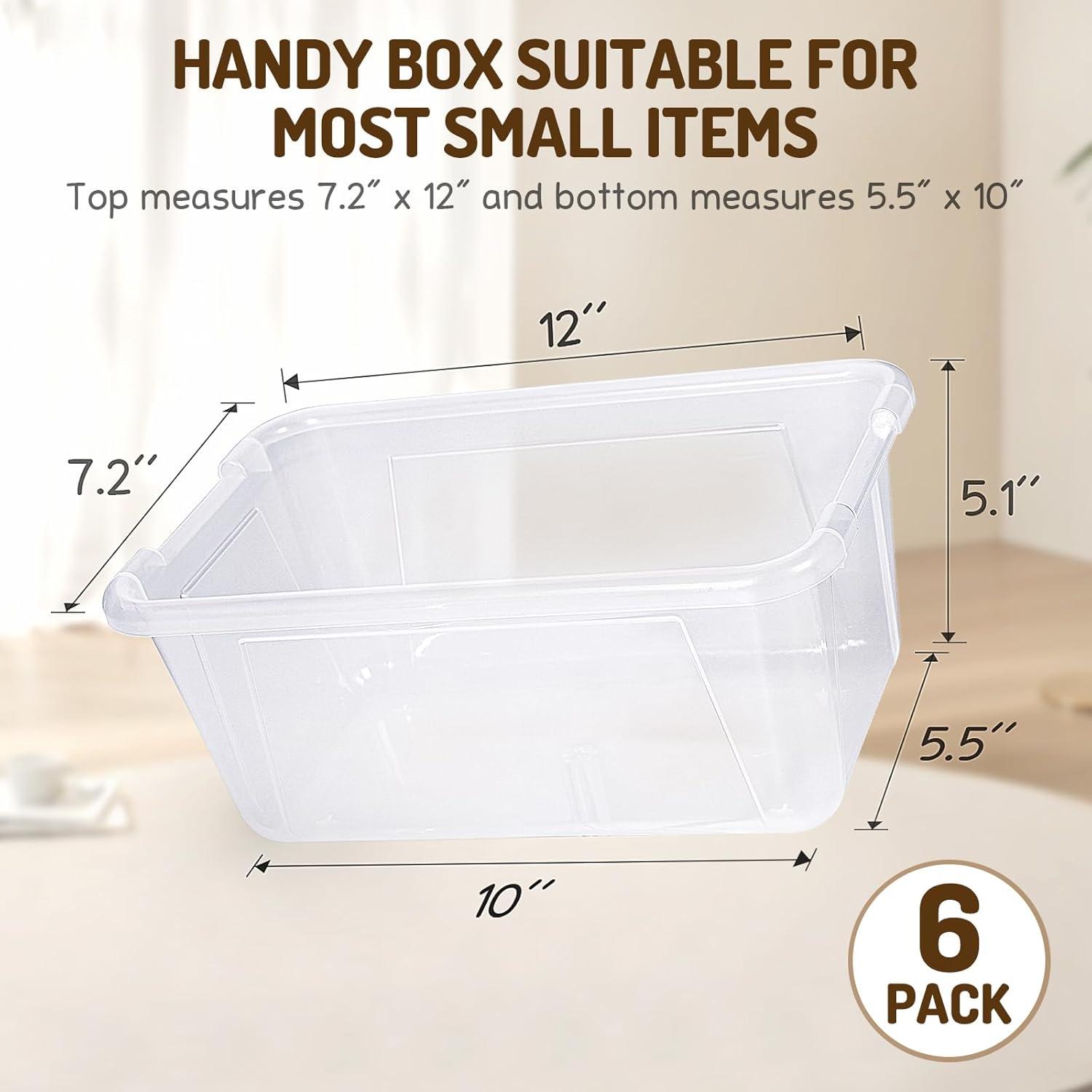 GAMENOTE Clear Plastic Storage Bins with Lids,Kids Hard Pencil Case with Snap-tight Lid,Storage Box for Classroom