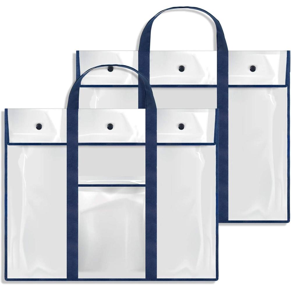 GAMENOTE 2 Pack Large Poster Storage Bag (31.5″×25.5″) Bulletin Board Holder Art Portfolio Container for Teachers Classroom Organization(2)