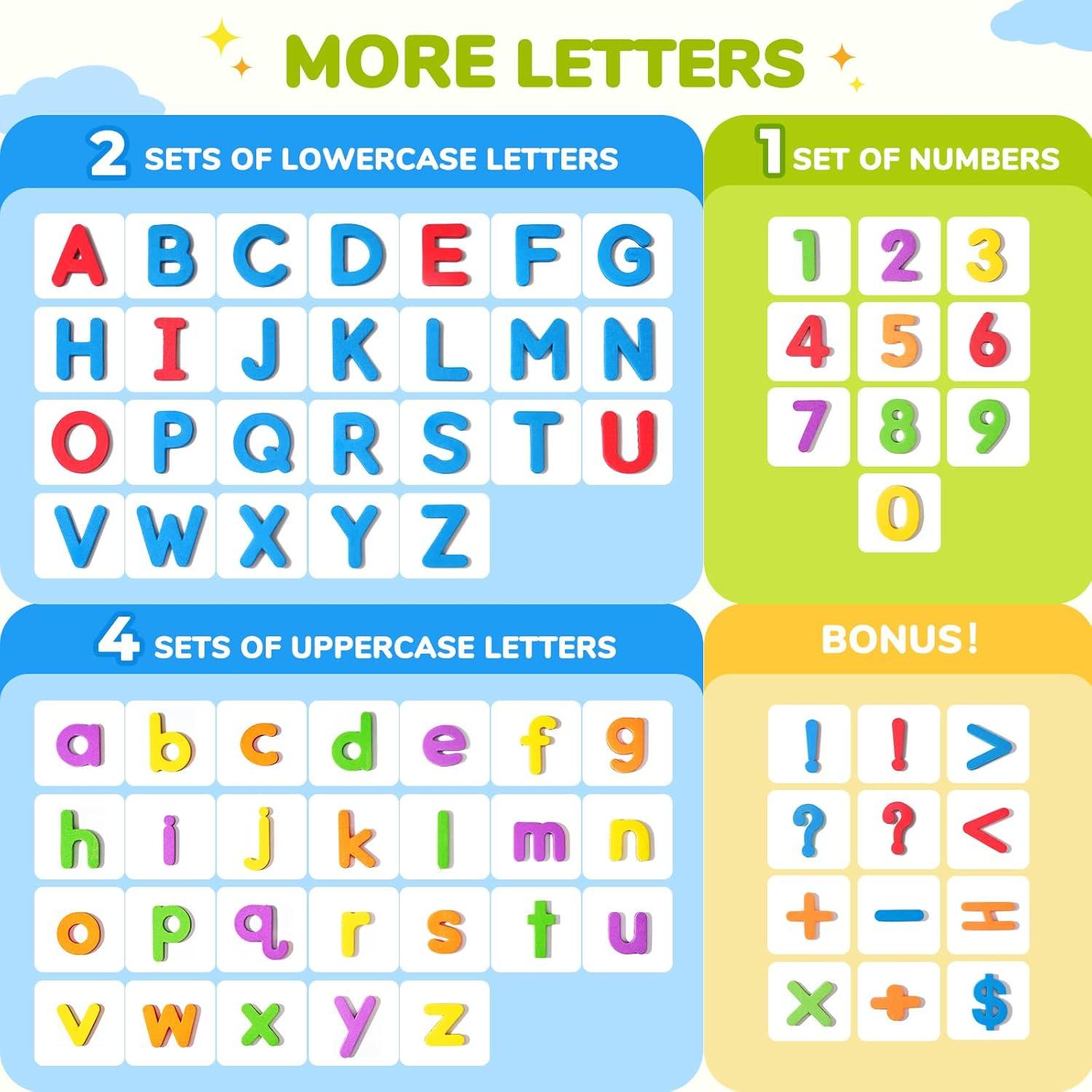 Gamenote Classroom Magnetic Alphabet Letters Kit 178Pcs + JoyCat Magnetic Letters and Numbers, ABC 123 Alphabet Fridge Magnets for Toddlers & Kids