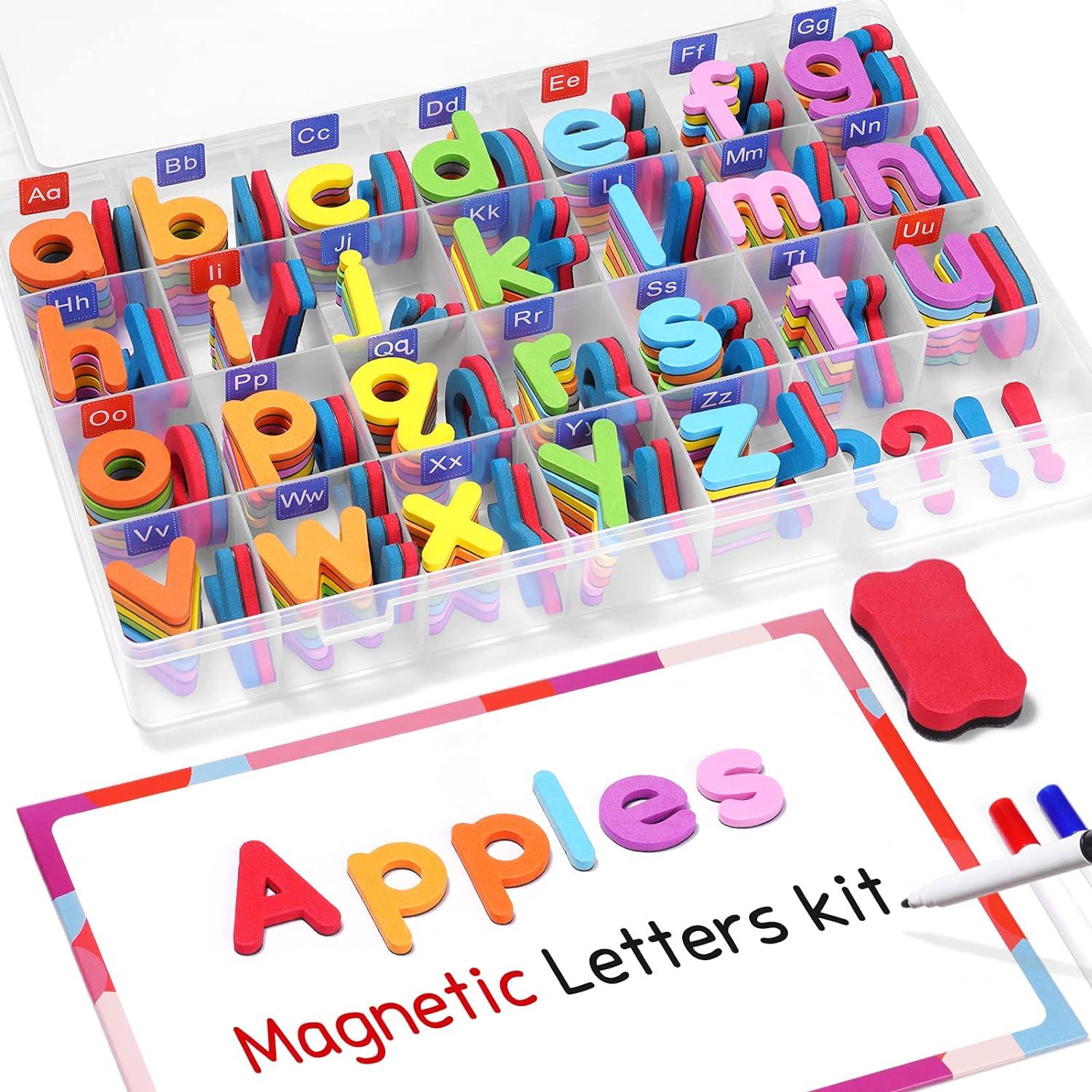 Gamenote Classroom Magnetic Alphabet Letters Kit+JoyCat Farm Animal Busy Book for Toddlers Montessori Busy Board for 1 2 3 4 Year Old Boy Girl Birthday Gift – Quiet Activity Book with Life Skills