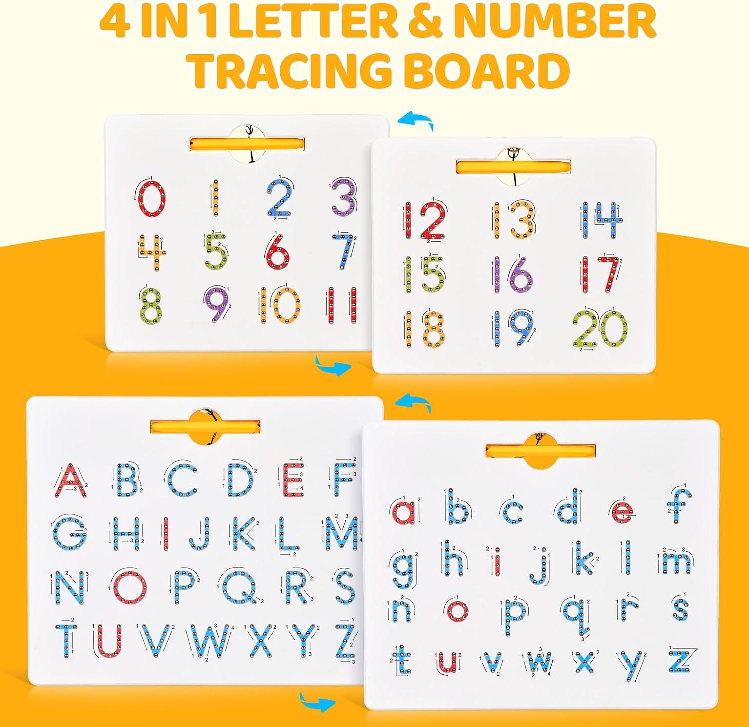 GAMENOTE Double Sided Magnetic Letter & Number Board Set + JoyCat Magnetic Letters, 312 Pieces Lowercase Alphabet Fridge Magnets
